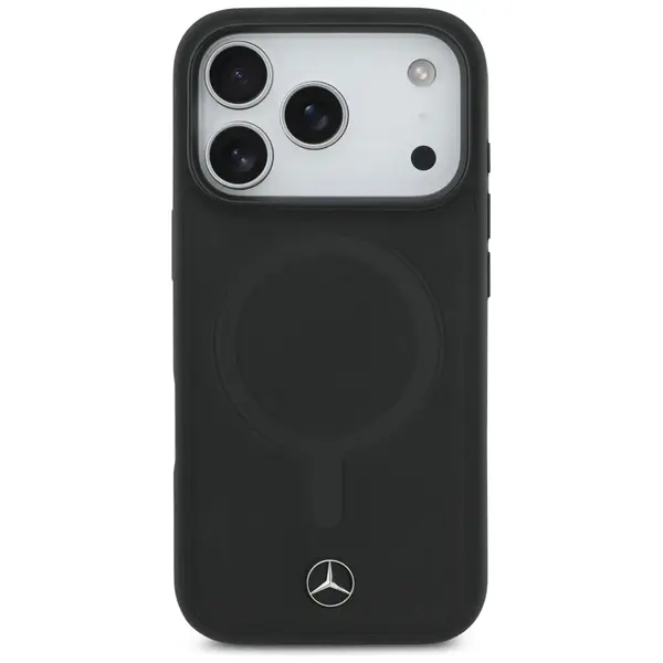 Etui Mercedes Plain Smooth Leather        MagSafe do iPhone 17 Pro czarny