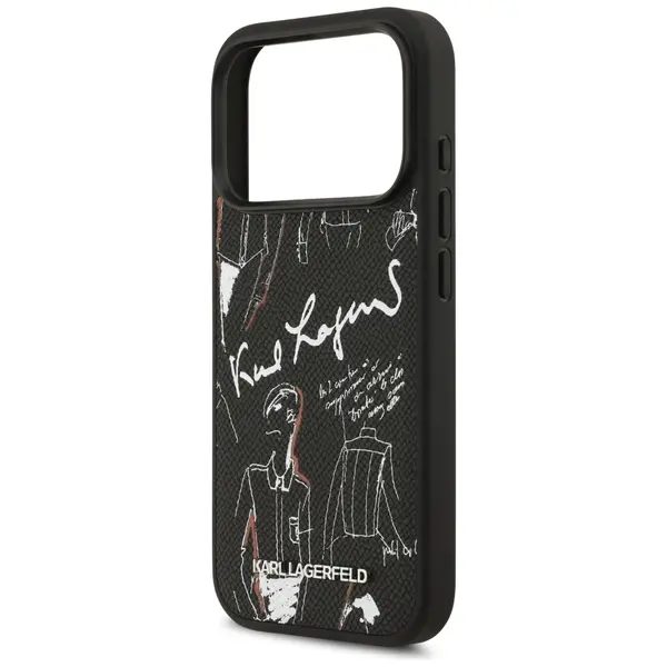 Etui Karl Lagerfeld Grained Pattern &     Logo MagSafe do iPhone 17 Pro czarny