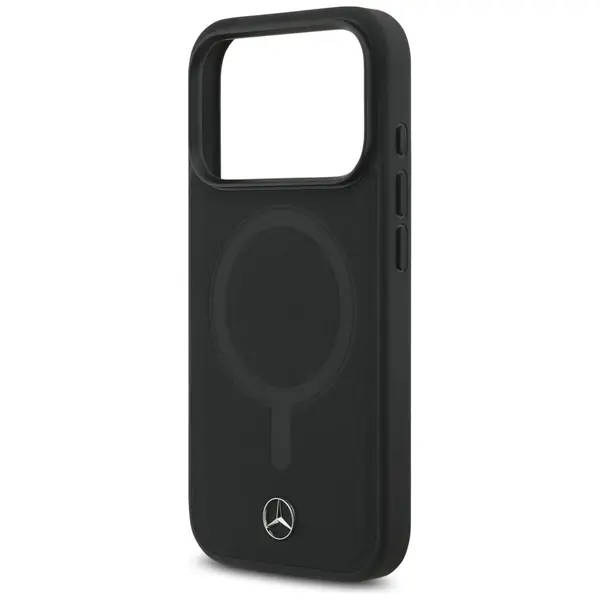 Etui Mercedes Plain Smooth Leather        MagSafe do iPhone 17 Pro czarny
