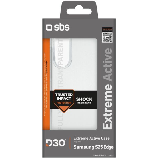 Etui SBS D3O na Samsung Galaxy S25 Edge - przezroczyste