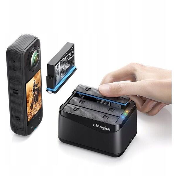 Ładowarka Usb Na 3x Akumulator Bateria Do Insta360 X5 / Insta 360 X 5 / Amagisn / Tbd06060566 / Pf12