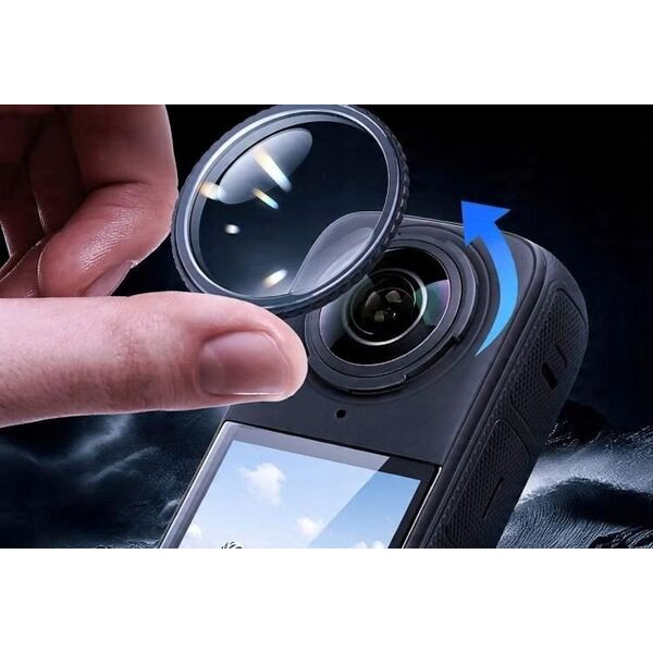 Zestaw Osłon 2x Poliwęglan Ochrona Osłona Na Obiektyw Do Insta360 X5 / X 5 / Dca2843