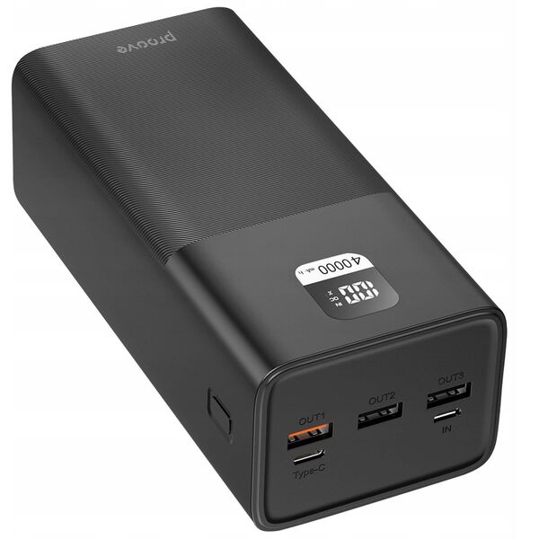 POWERBANK Podróżny Mocny 40000mAh 22.5W 3x USB USB-A 1x USB-C TYPE-C PROOVE / PBGI20312201 / Giant Lite
