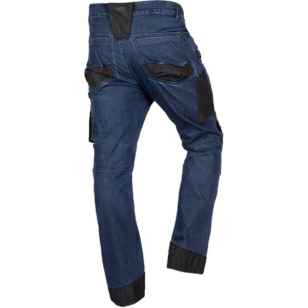 Spodnie robocze DENIM, wzmocnienia Oxford, granatowe, rozmiar XXXL