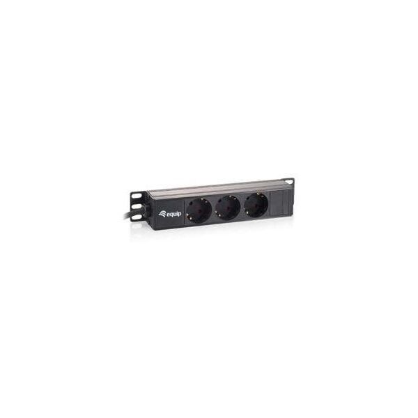 Equip Listwa zasilająca 10" 1U, 3 złącza Francuskie, 250V, max 3500W (333302)