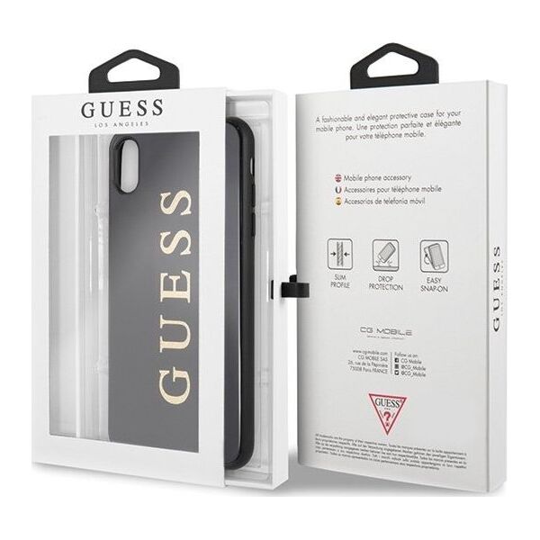 Guess Guess GUHCI65TGGGBK iPhone Xs Max czarny/black hard case Classic Double Layer Glitter uniwersalny