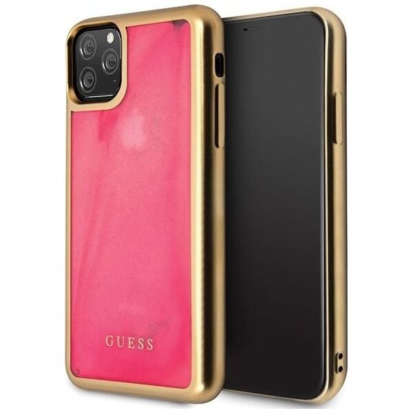 Guess Guess GUHCN65GLTRPI iPhone 11 Pro Max różowy/pink hard case Glow in the Dark Sand Matte