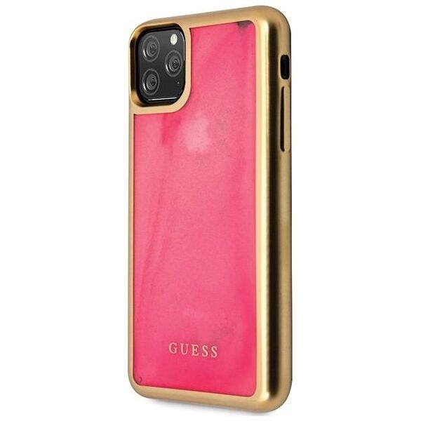 Guess Guess GUHCN65GLTRPI iPhone 11 Pro Max różowy/pink hard case Glow in the Dark Sand Matte