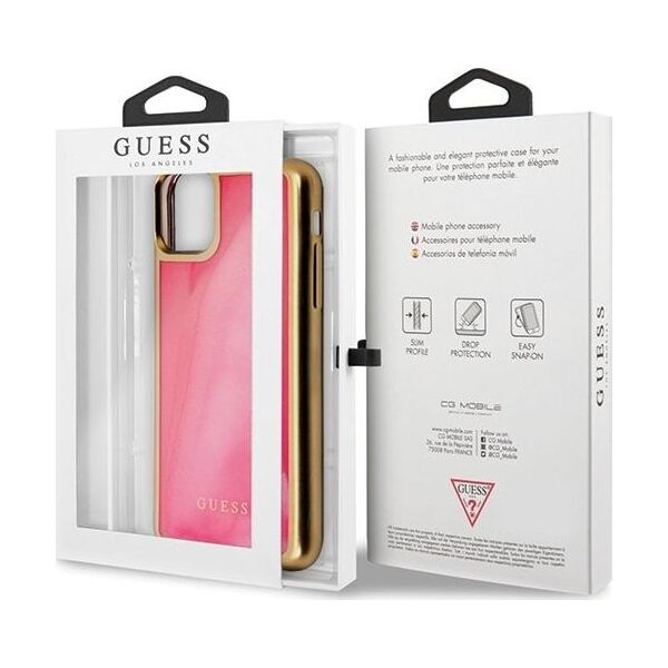 Guess Guess GUHCN65GLTRPI iPhone 11 Pro Max różowy/pink hard case Glow in the Dark Sand Matte
