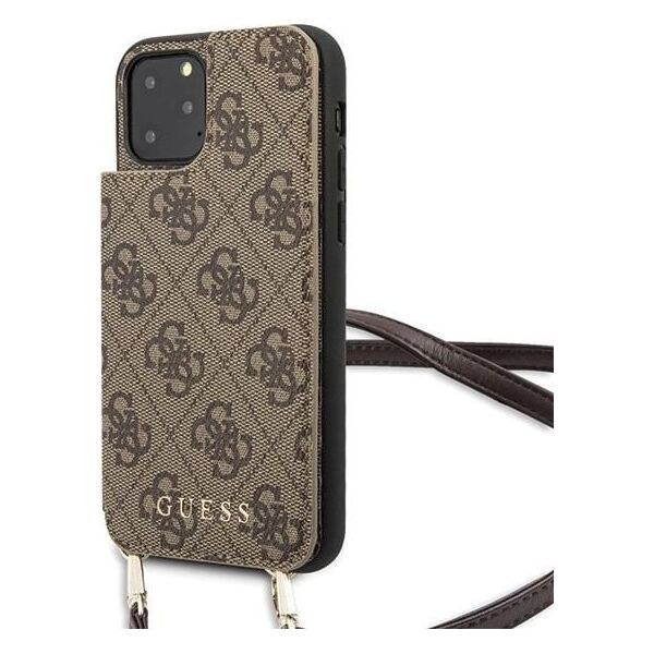Guess Guess GUHCN65CB4GB iPhone 11 Pro Max brązowy/brown hard case 4G Crossbody uniwersalny