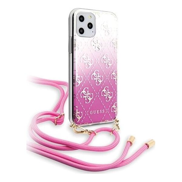 Guess Guess GUHCN65WO4GPI iPhone 11 Pro Max różowy/pink hard case 4G Gradient uniwersalny