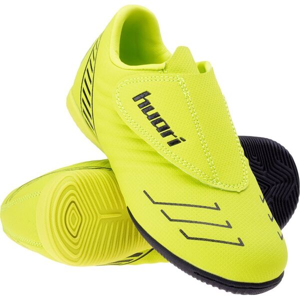 Buty piłkarskie halówki Huari Pallo JR limonkowo-czarne rozmiar 35