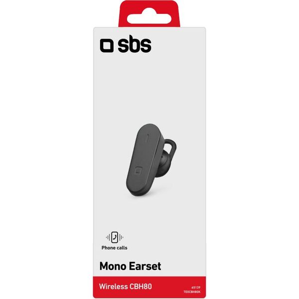 SBS TE0CBH80K, Ασύρματο, Κλήσεις/Μουσική, 6 g, Ακουστικό, Μαύρο