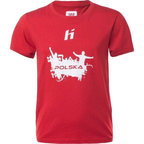 Dziecięca koszulka z krótkim rękawem Huari Poland Fan Kids racing red/white rozmiar 134