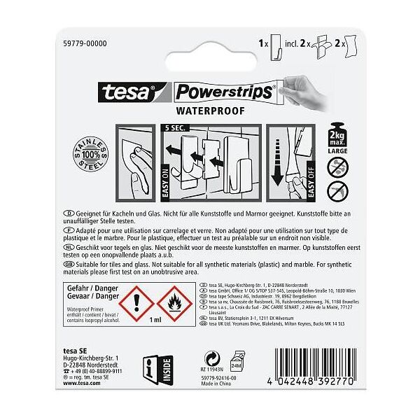 TESA 59779-00000-00 κρεμάστρα Εσωτερικός Καθολικός γάντζος Ανοξείδωτο ατσάλι 1 τεμ.