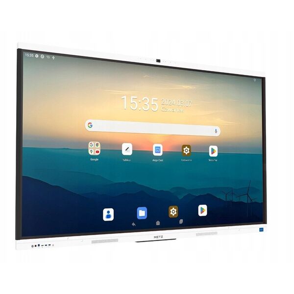 Dotykowy monitor interaktywny METZ 75SG1 75", 4K DLED, Android, Wifi6, uchwyt ścienny, 16GB/256GB, Kamera, Głośniki+suboofer