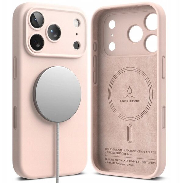 Etui Ringke Silicone Magnetic MagSafe do Apple iPhone 17 Pro Max Pink Sand