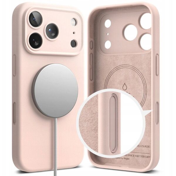 Etui Ringke Silicone Magnetic MagSafe do Apple iPhone 17 Pro Max Pink Sand