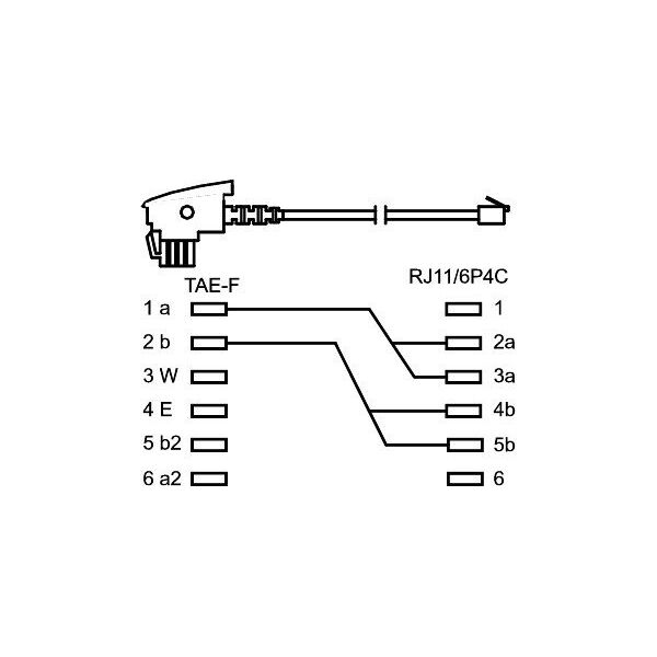 Kabel przyłączeniowy TAE-F (uniwersalny układ styków) - Długość kabla 10 m