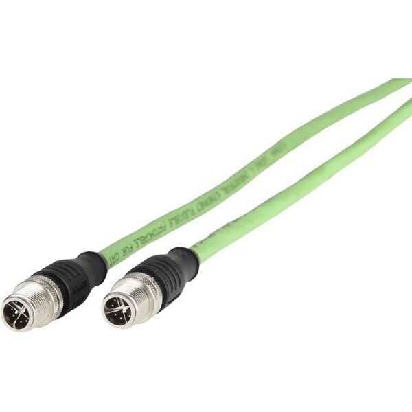 Kabel połączeniowy METZ CONNECT M12 męski-M12 męski, 8-stykowy, kodowany X, przelotowy, 1 m