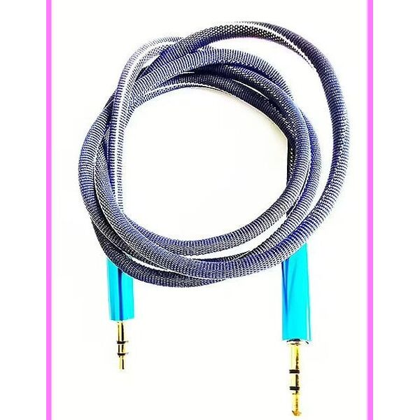 Mocco Textile Premium AUX Cable 3.5 mm -> 3.5 mm 1m Blue