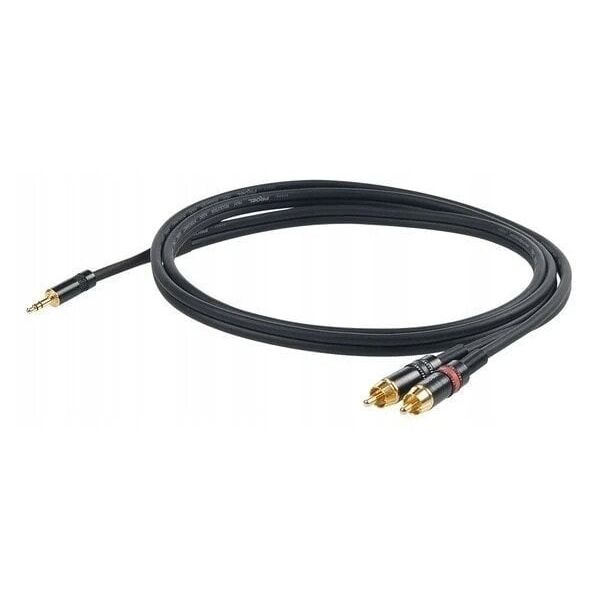 PROEL 3.5mm stereo male - 2 x RCA male, 5m, black