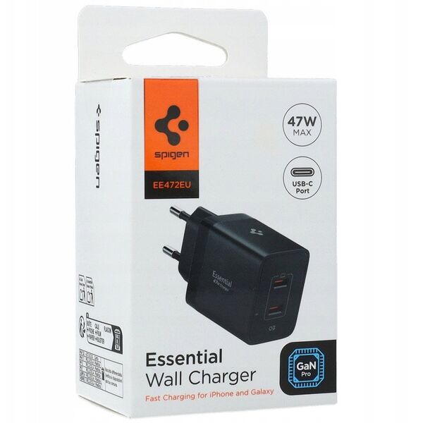 Spigen Essential 47W Wall Charger EE472EU, black