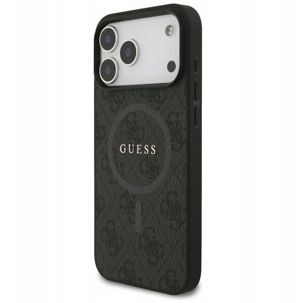 Etui Guess 4G Ring Classic Logo MagSafe do Apple iPhone 17 Pro Max czarny