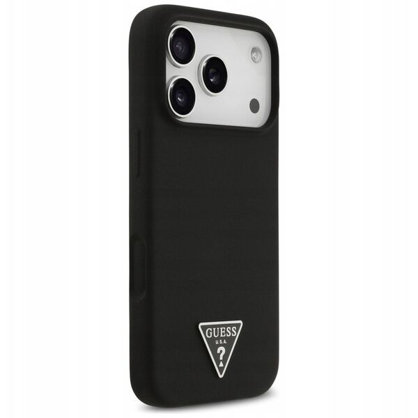 Etui Guess Silicone Triangle Logo MagSafe do iPhone 17 Pro czarny