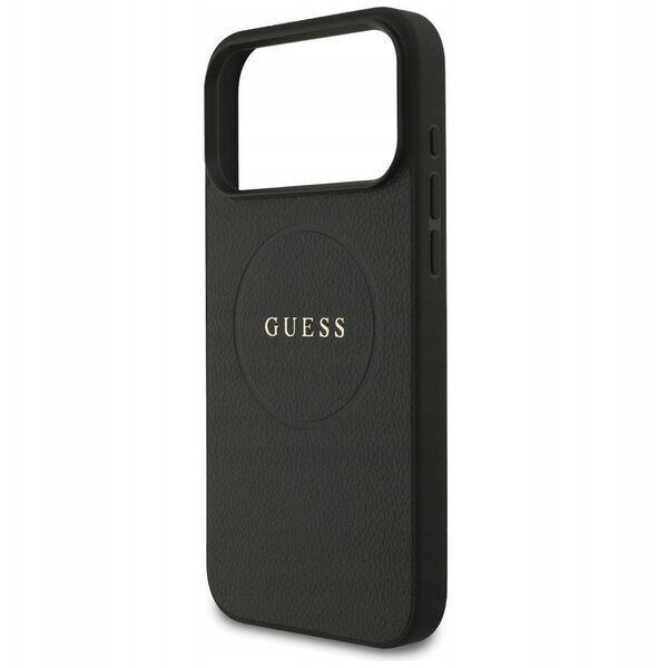 Etui Guess Grained Ring MagSafe do iPhone 17 Pro Max czarny