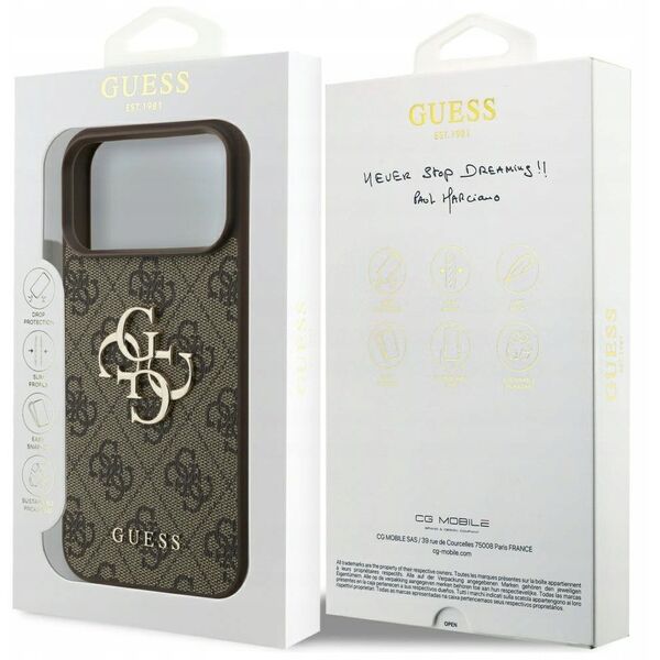 Etui Guess 4G Big Logo do iPhone 17 Pro Max brązowy