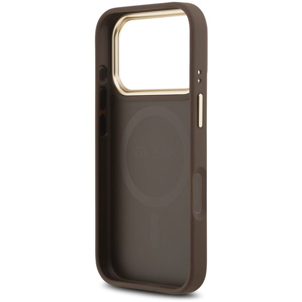 Etui Guess 4G PU Classic Logo MagSafe do iPhone 17 Pro Max brązowy