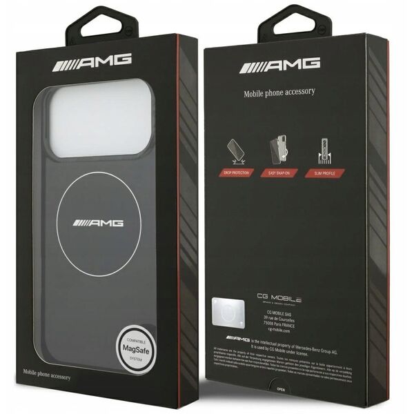 Etui AMG Double Layer Transparent Smocked MagSafe do iPhone 17 Pro Max czarny