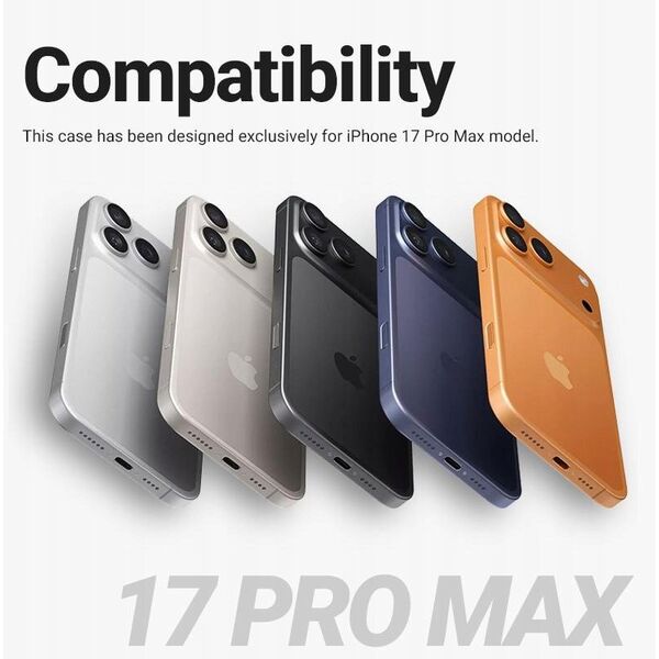 Crong Hybrid Frost MAG Cover - Etui MagSafe iPhone 17 Pro Max (czarny)