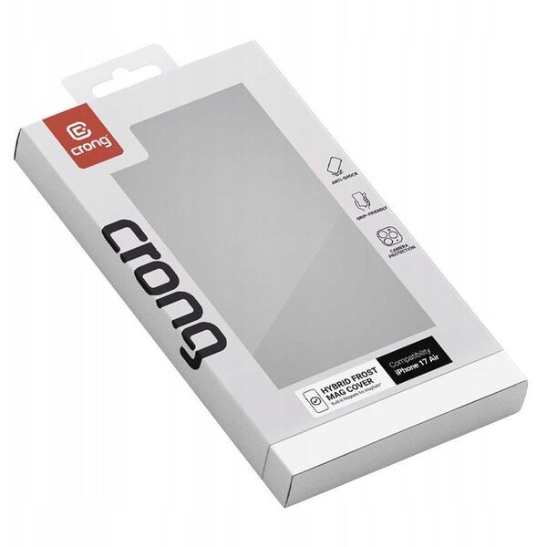 Crong Hybrid Frost MAG Cover - Etui MagSafe iPhone 17 Air (czarny)