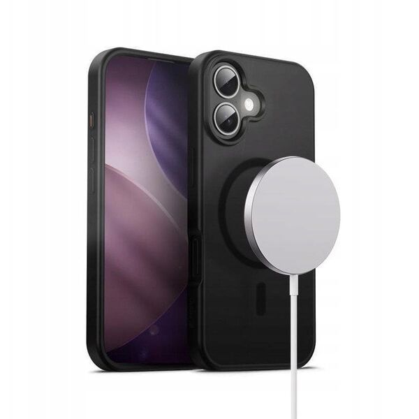 Crong Hybrid Frost MAG Cover - Etui MagSafe iPhone 17 (czarny)