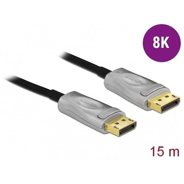 DELOCK KABEL DISPLAYPORT 1.4 DP 8K OPTYCZNY AKTYWNY 15M  (85886)