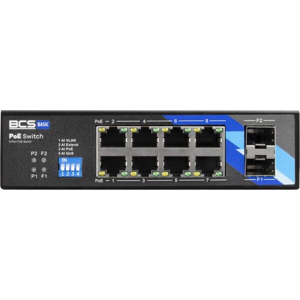 BCS-B-ISP08G-2SFP BCS switch PoE 8 portowy szyna DIN