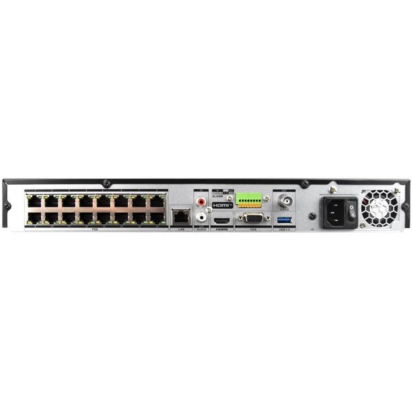 Rejestrator IP 16-kanałowy BCS-V-NVR1602-A-8K-16P, 2 dyskowy, 32Mpx, HDMI 8K