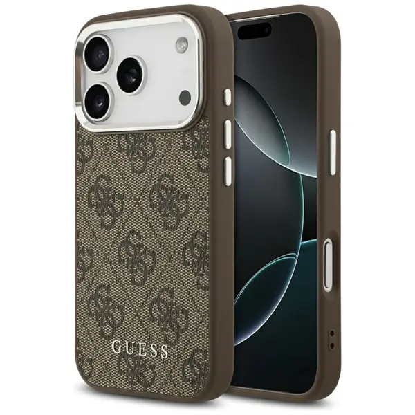 Etui Guess 4G Classic Logo MagSafe do iPhone 17 Pro Max brązowy
