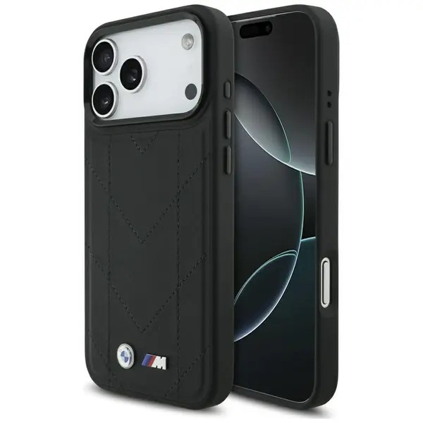 Etui BMW M Quilted Logo MagSafe do iPhone 17 Pro Max czarny