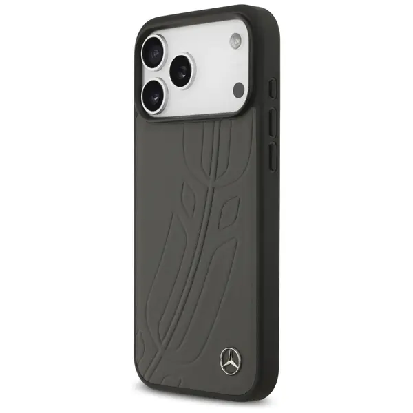 Etui Mercedes Leather Large Laurel Leave MagSafe do iPhone 17 Pro Max antracyt