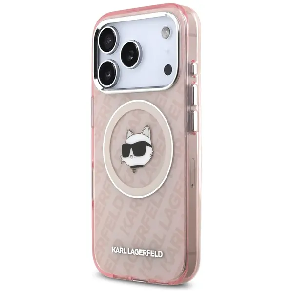 Case Karl Lagerfeld IML Choupette Head Logo MagSafe for iPhone 17 Pro Max pink