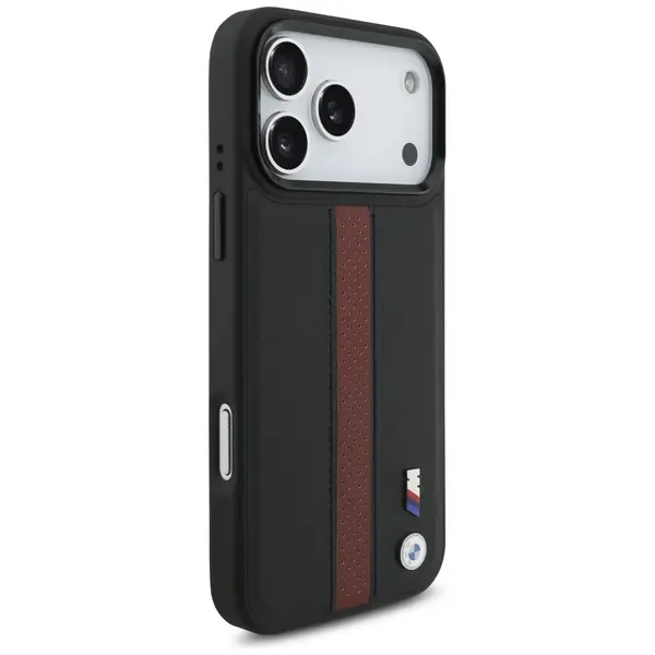 Case BMW M Perforated Stripe Logo MagSafe for iPhone 17 Pro Max red