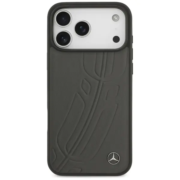 Etui Mercedes Leather Large Laurel Leave MagSafe do iPhone 17 Pro Max antracyt