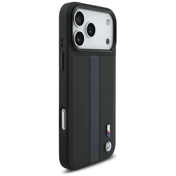 Etui BMW M Perforated Stripe Logo         MagSafe do iPhone 17 Pro Max niebieski