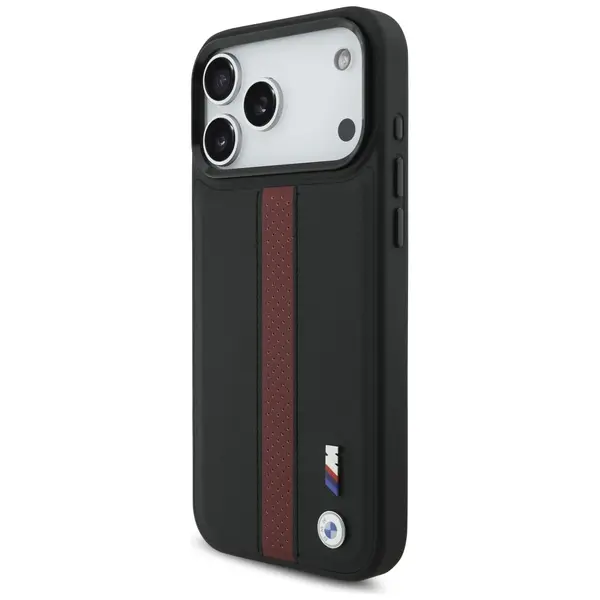 Case BMW M Perforated Stripe Logo MagSafe for iPhone 17 Pro Max red