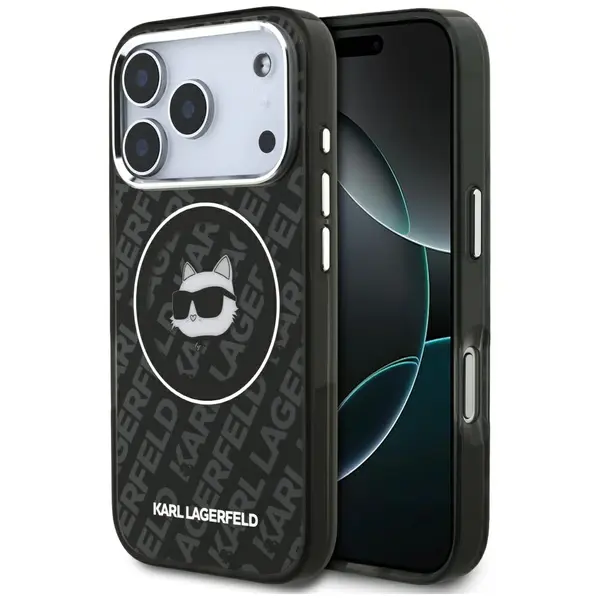 Etui Karl Lagerfeld IML Choupette Head Logo MagSafe do iPhone 17 Pro czarny