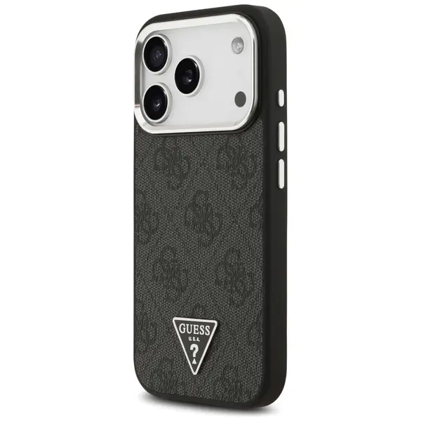 Etui Guess 4G Triangle Logo MagSafe do iPhone 17 Pro czarny srebrny