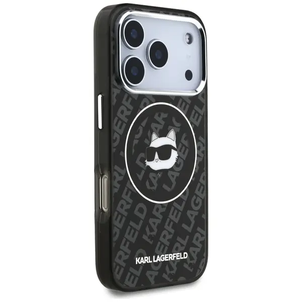 Etui Karl Lagerfeld IML Choupette Head Logo MagSafe do iPhone 17 Pro czarny